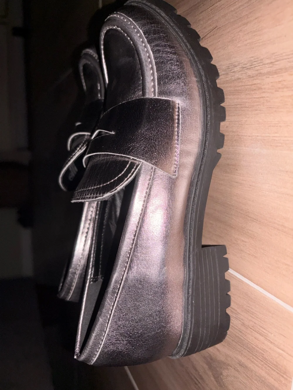 Madden Girl Metallic Penny Loafers Size 4